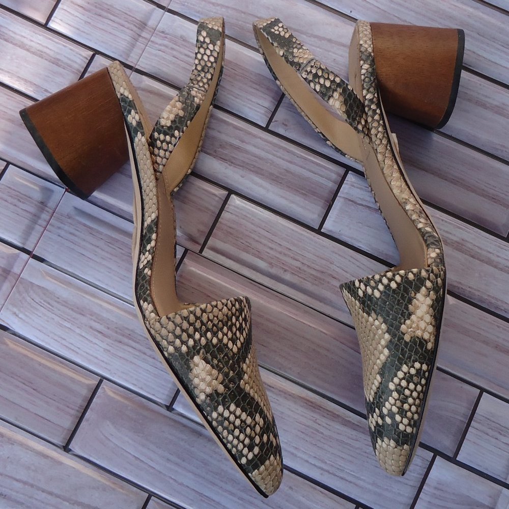 SIZE 6.5. Antonio Melani snakeskin python leather sandals. - Picture 8 of 16
